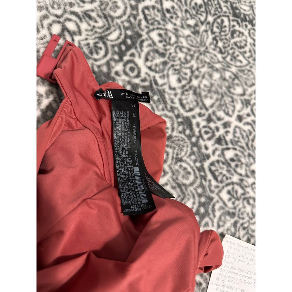 Zara One Piece Bathing Suit Dark Coral Size Small Womens - Picture 5 of 6